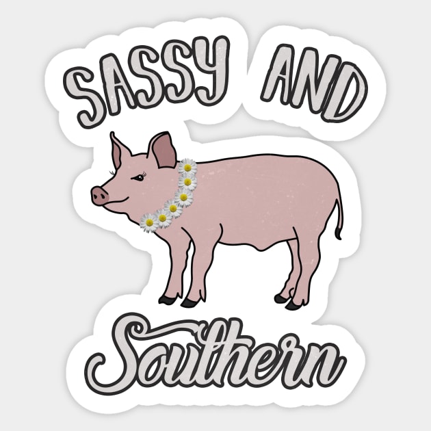 Sassy and Southern Cute Flower Daisy Pig Sticker by charlescheshire